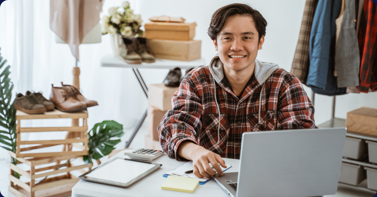 Young professional working on e-commerce business