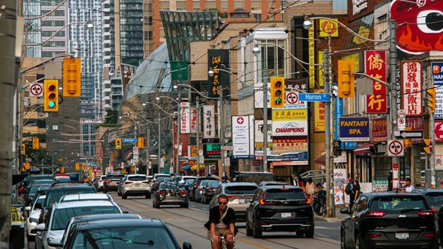 A congested street in Toronto.