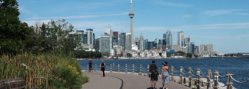 A panoramic view of Toronto's waterfront.