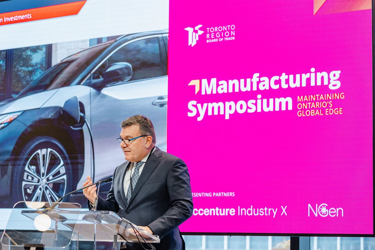 Frank Voss, pictured during his keynote address at our Manufacturing Symposium.