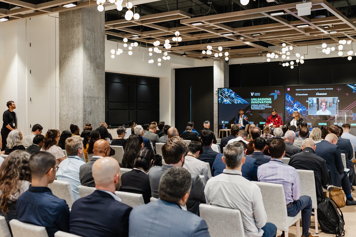 A capacity crowd during a panel at our "Unleashing Innovation" event.