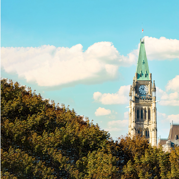 The Peace Tower on Parliament Hill.