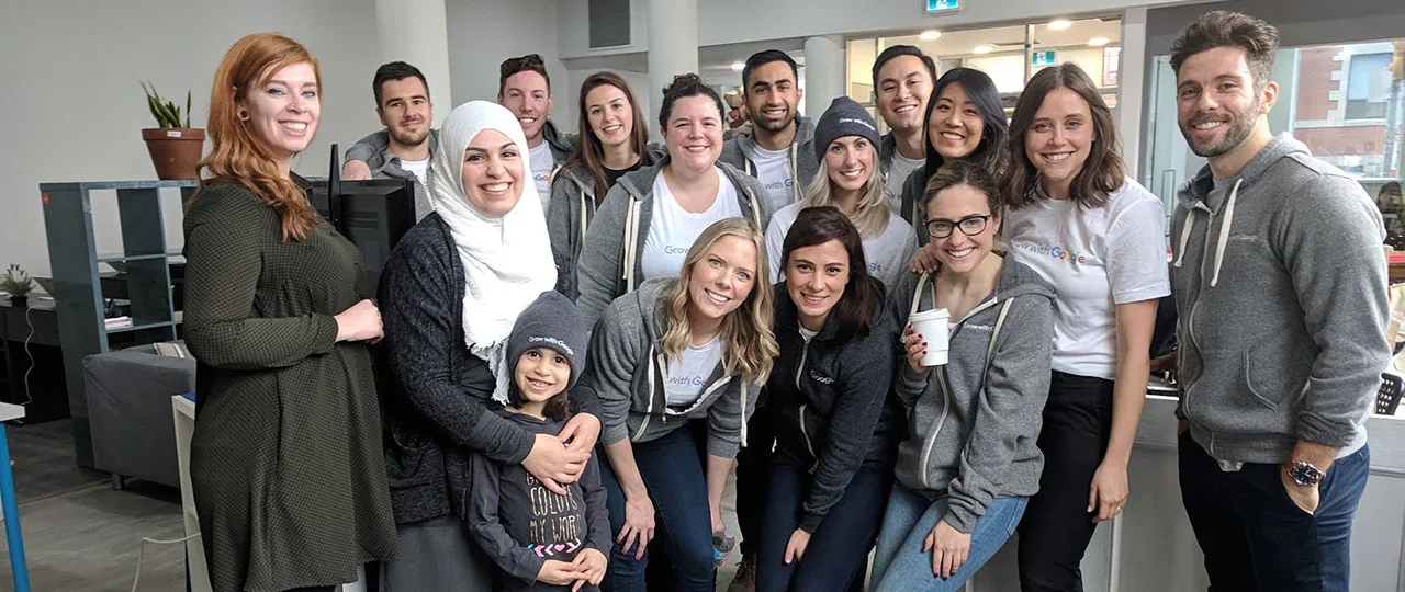 A group of Google Employees taken at the Parkdale Centre for Innovation in 2018.